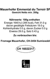 Emmental du terroir «slow food» 200g